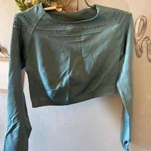 Blue stretch crop top